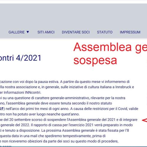 2021, assemblea generale screenshot